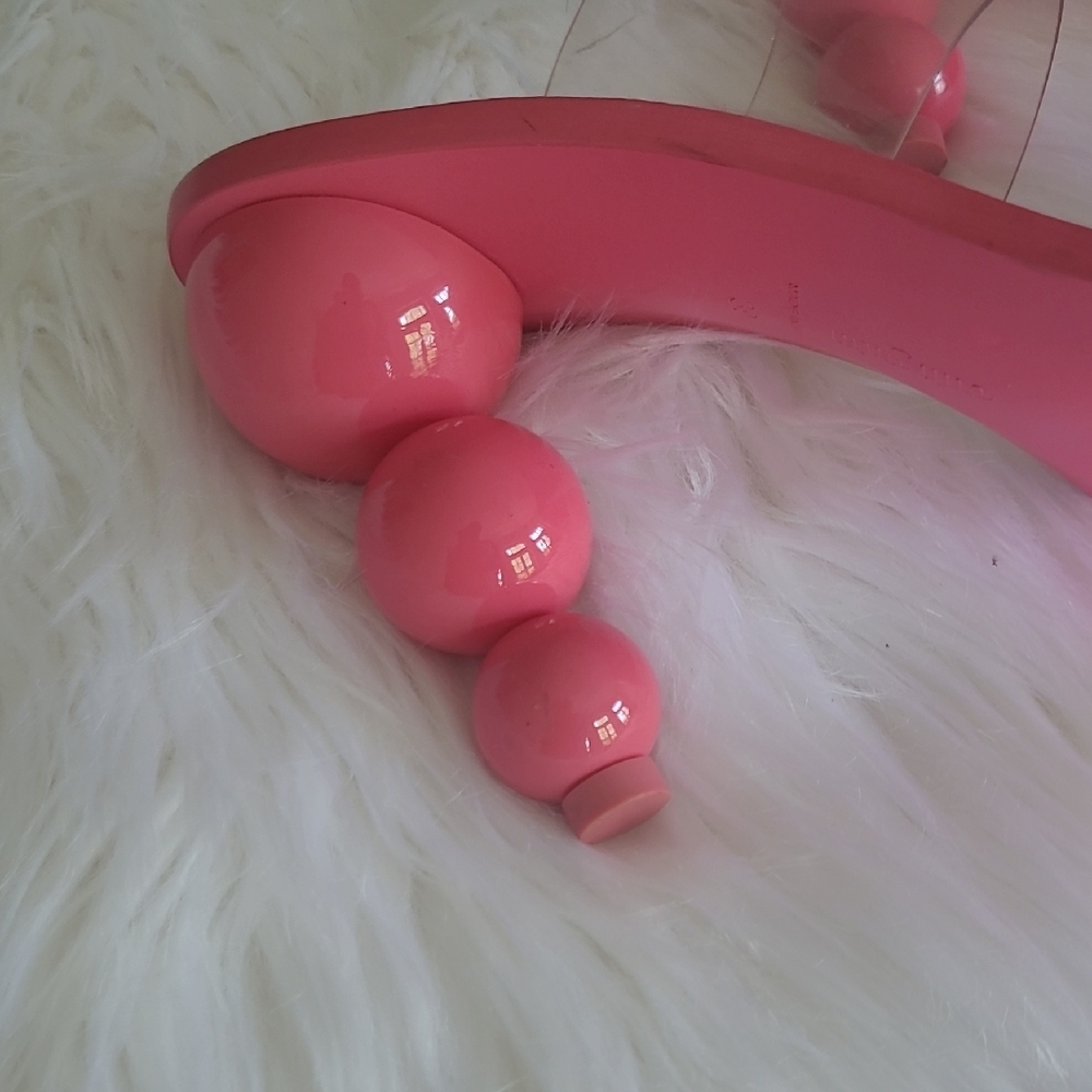 Stylish Pink Women's Heels with Clear Straps - Picture 4 of 4